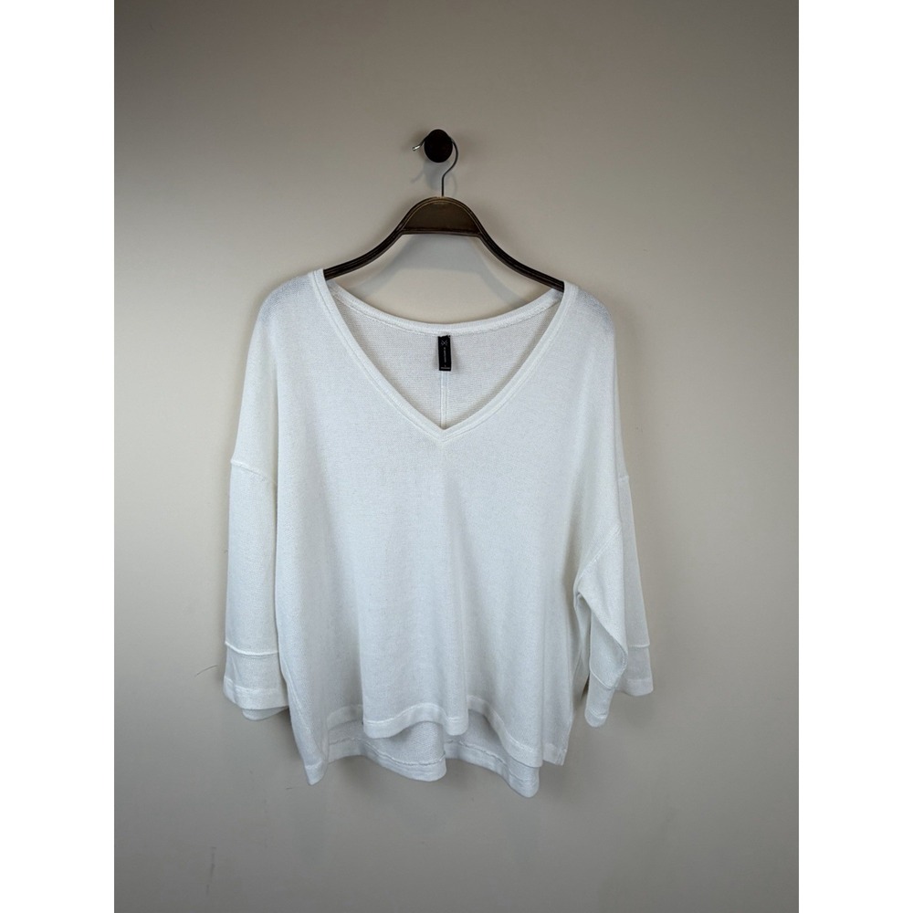Gentle Fawn White Pullover Summer Sweater Top Coastal Minimalist